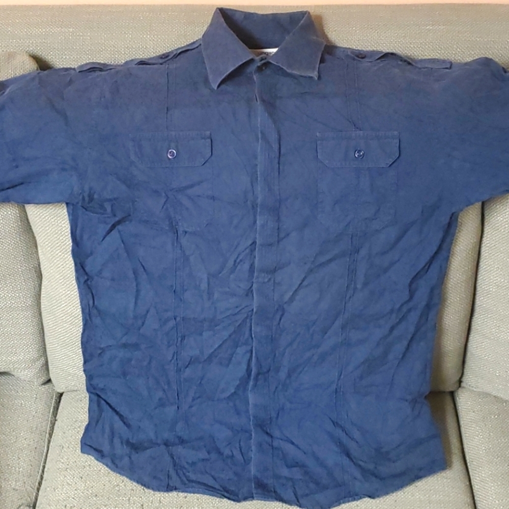 Navy blue long sleeve button-down